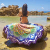 Polygon Printing Tassel Round Bath Towel Yoga Mat - Image 5