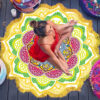 Polygon Printing Tassel Round Bath Towel Yoga Mat - Image 7