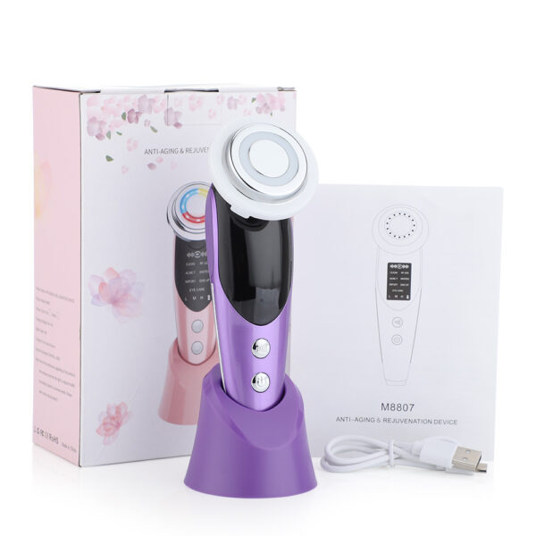 7-in-1 Facial Massager EMS Micro-current Color Light Vibration LED Beauty Purifying Introducer Skin Care Beauty Device - Image 5